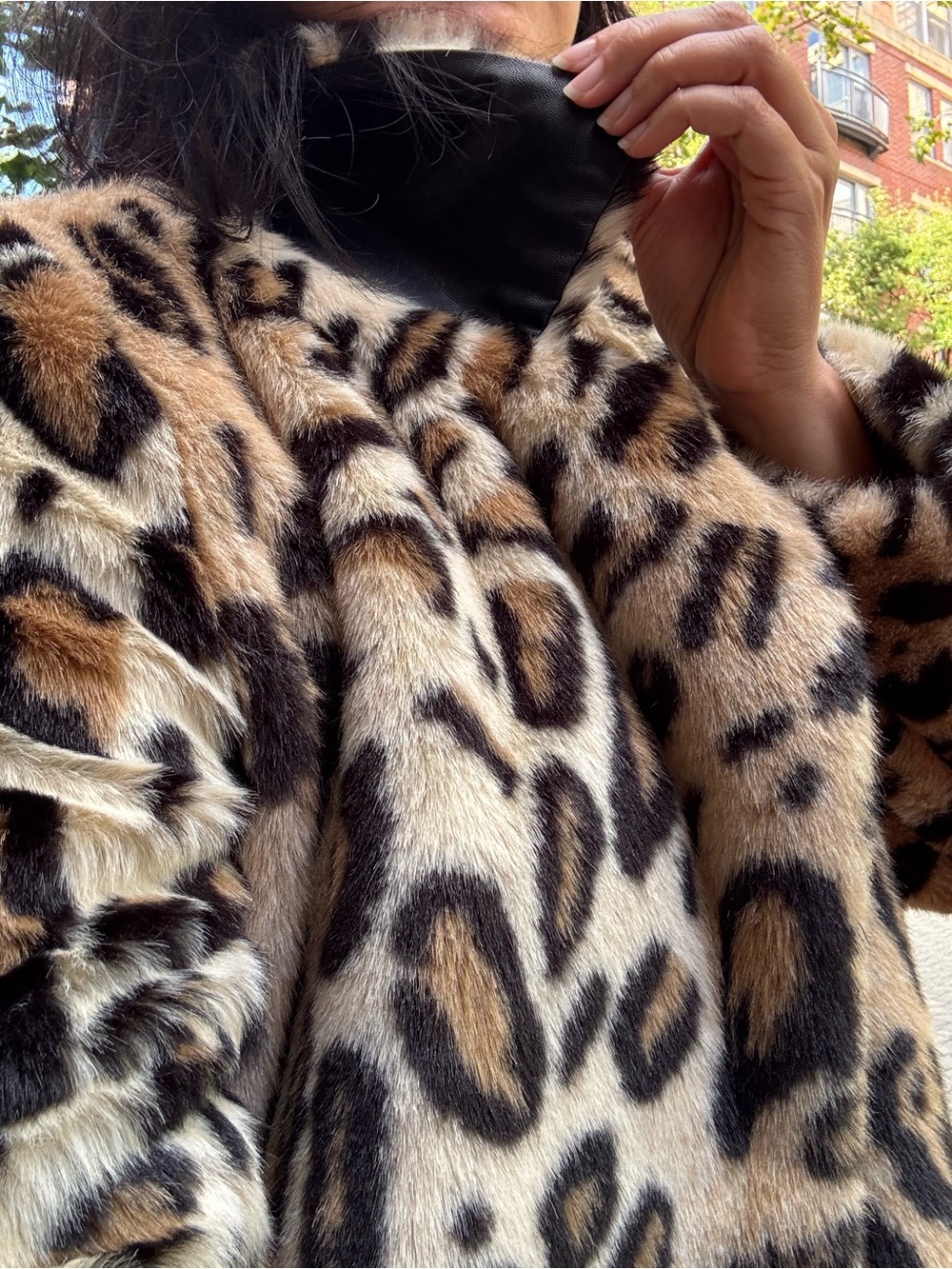 Apparis Leopard Faux Fur Jacket - Brown, Black, Tan - Picture 3 of 11